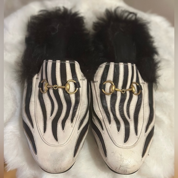 Gucci Leather Mules with Fur Slippers - Picture 1 of 7